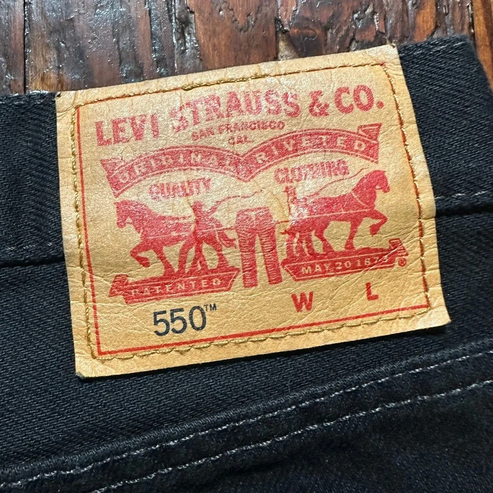 NWT Levis 550‎ Jeans Mens 48x30 Black Relaxed Fit Big & Tall Denim 100% Cotton